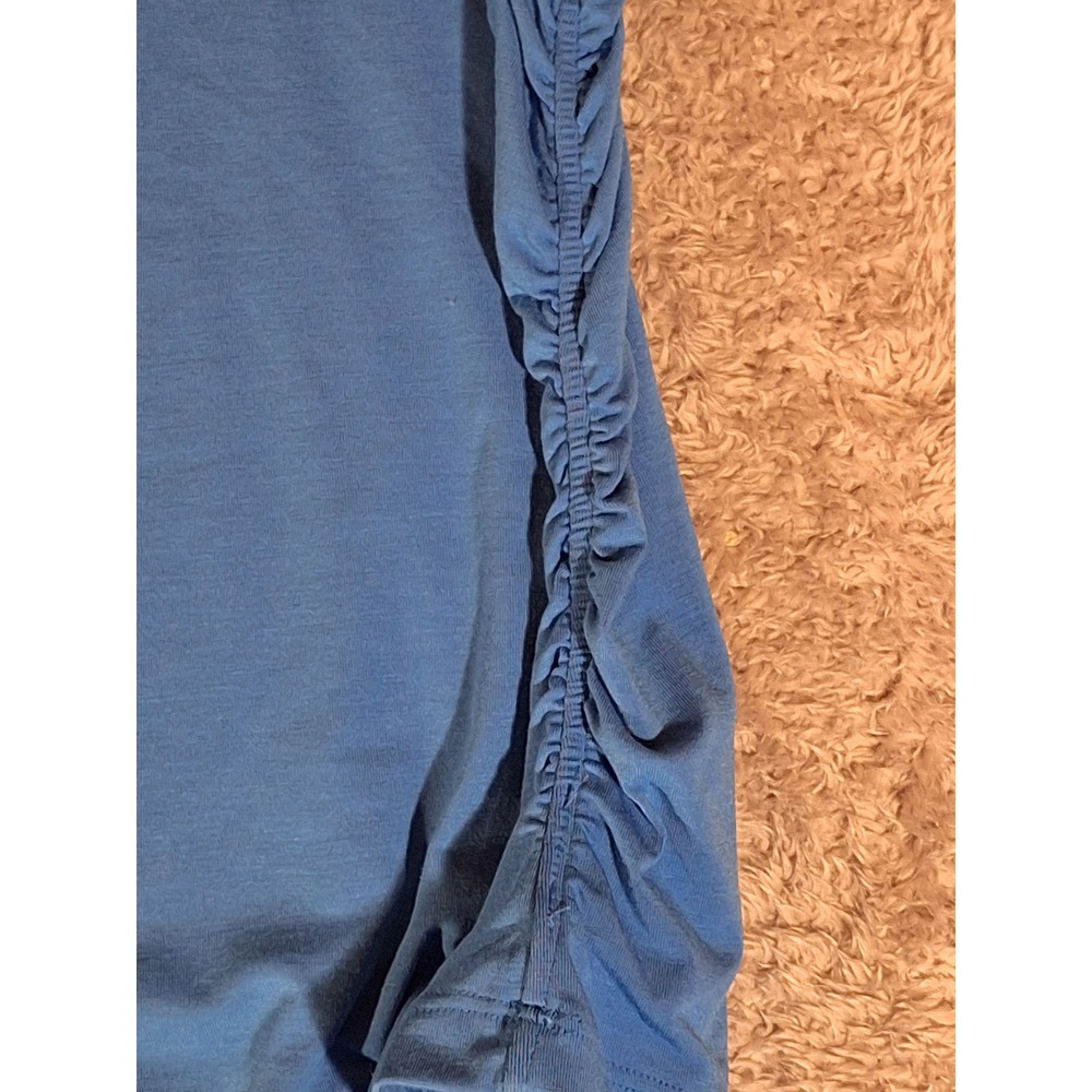 Athleta Blue Racerback Tank Top Ruched Sides Athletic Workout Activewear XL - Picture 3 of 10